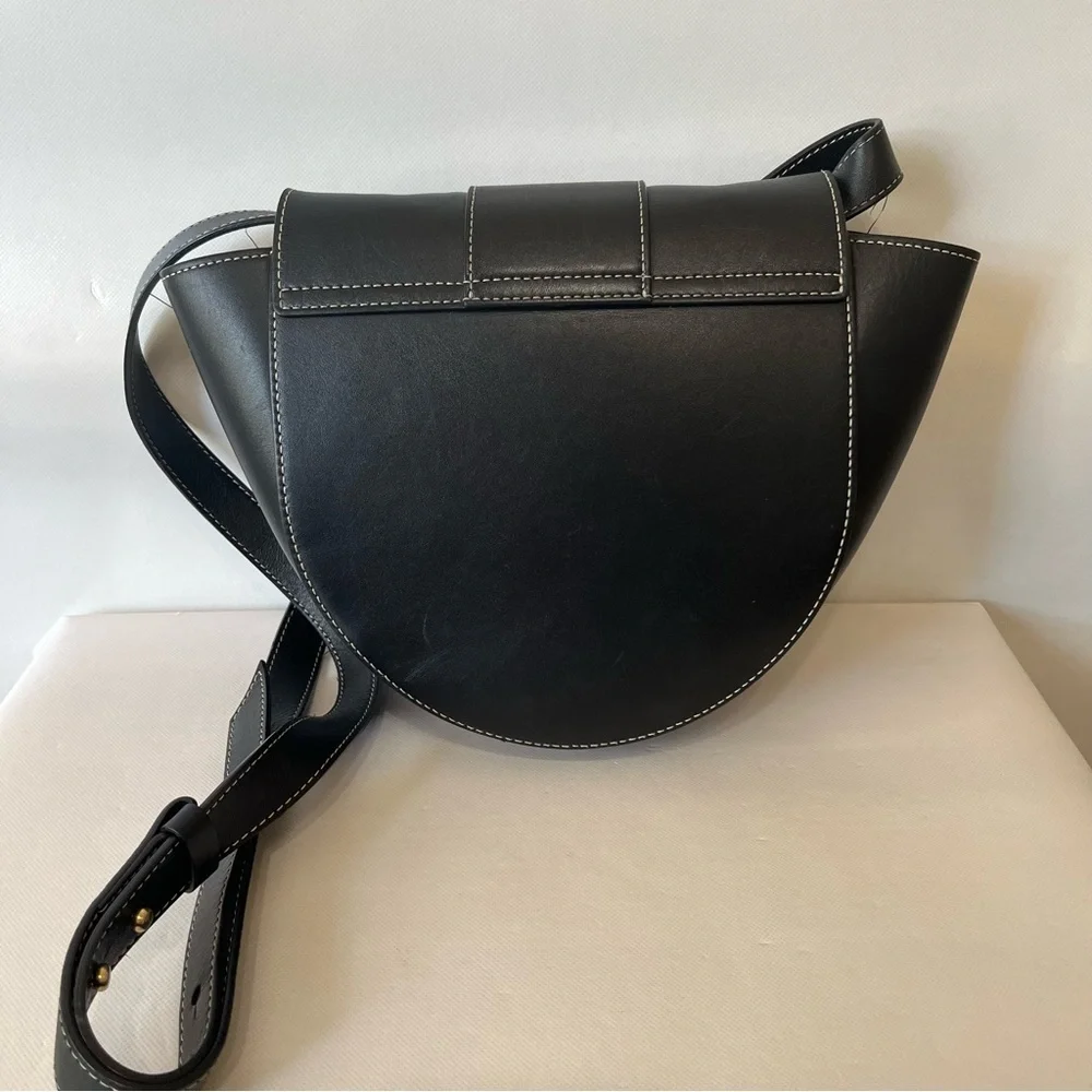 Banana Republic Gia Black Crossbody Flap Over Bag